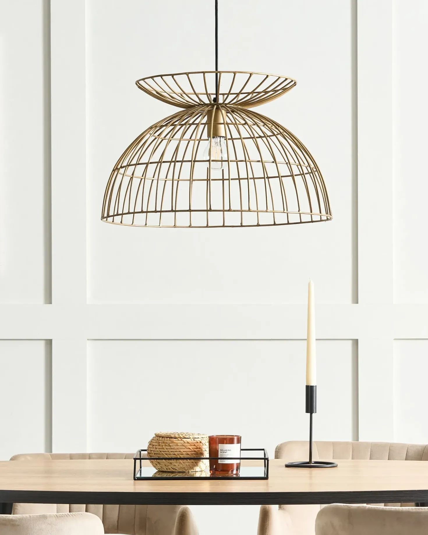 Lampadario MAHANADI Metallo Ottone