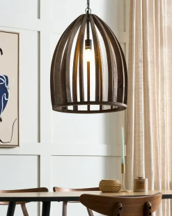 Lampadario MANAIR Legno di mango Marrone scuro