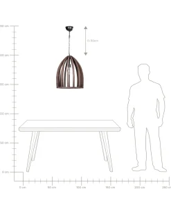 Lampadario MANAIR Legno di mango Marrone scuro