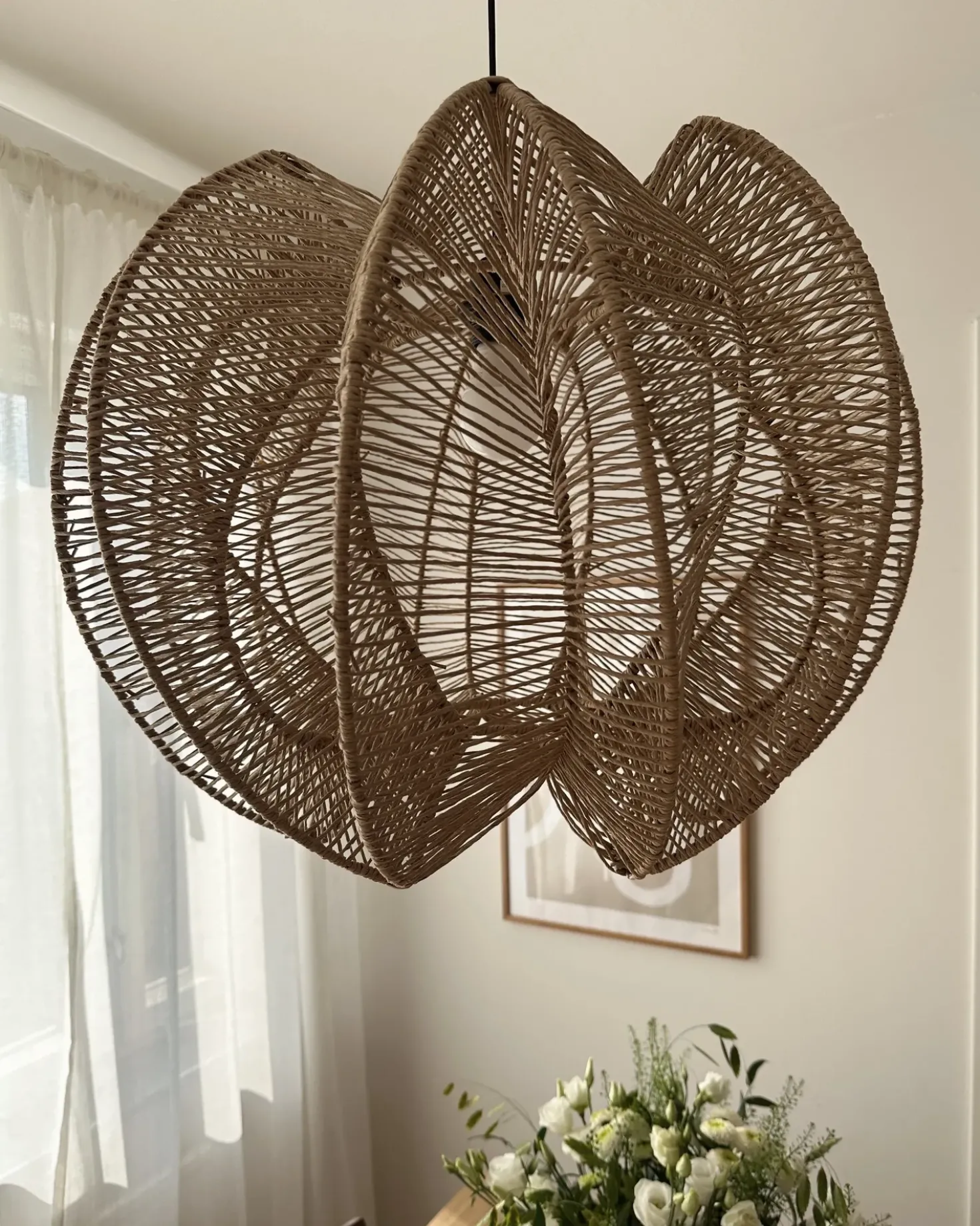 Lampadario MANINGA Corda di carta Marrone chiaro