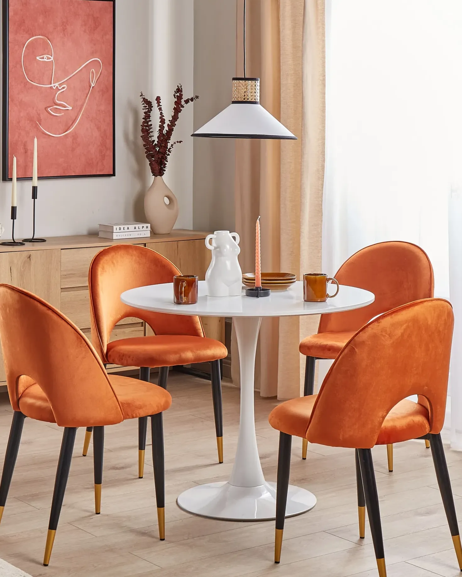 Lampadario MANTUA Rattan Bianco