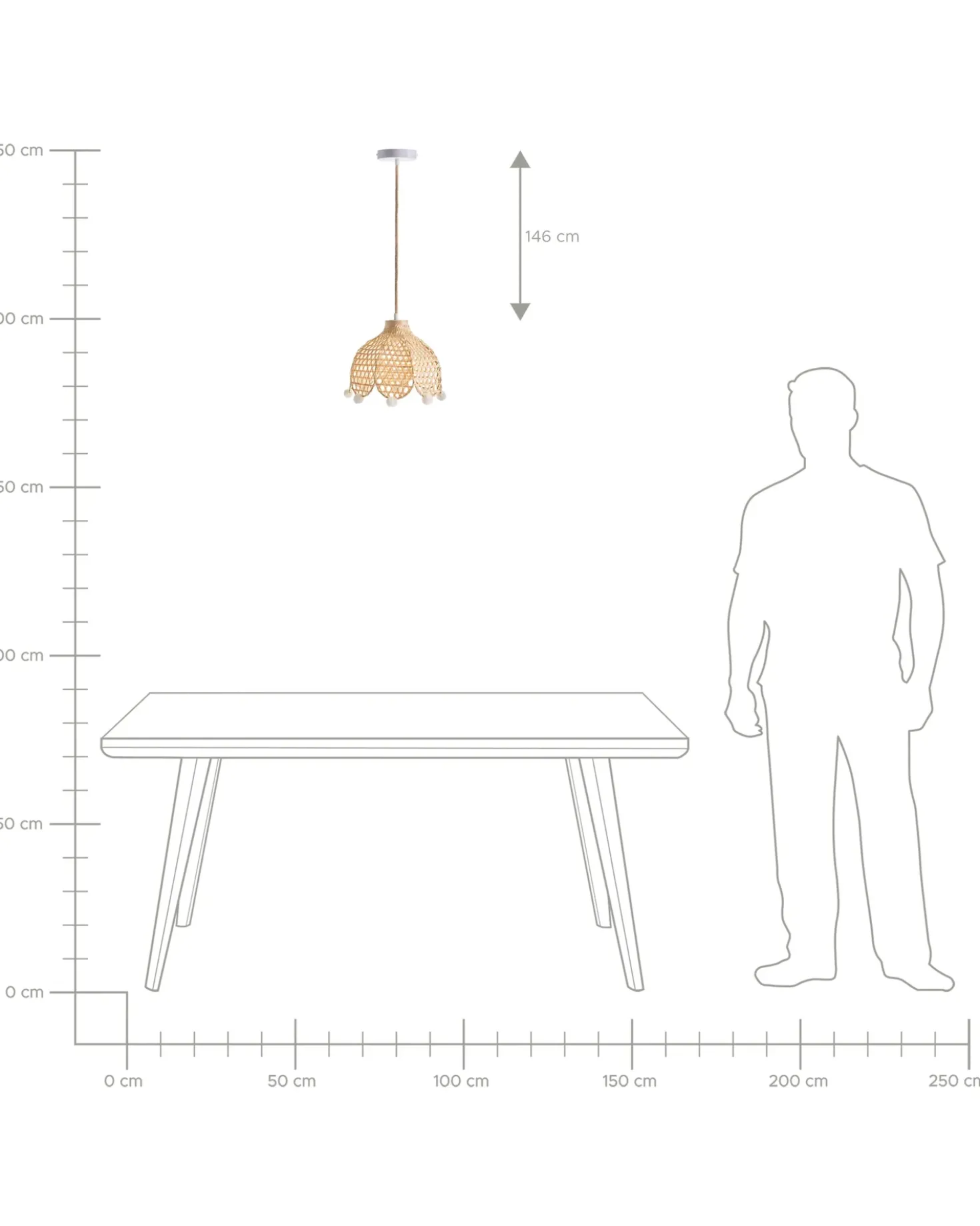 Lampadario MANYAME Rattan Naturale