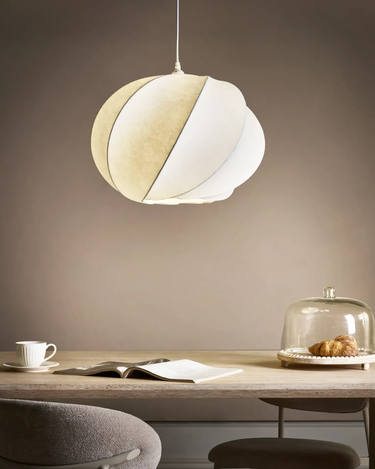 Lampadario MAQUINE Finta seta Bianco