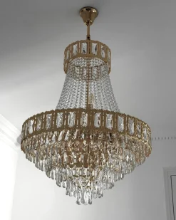 Lampadario MEKI Cristallo Oro