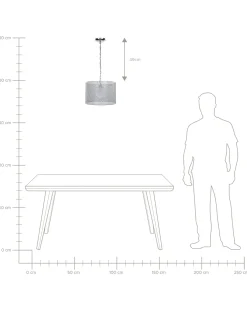 Lampadario MEZEN Metallo Grigio