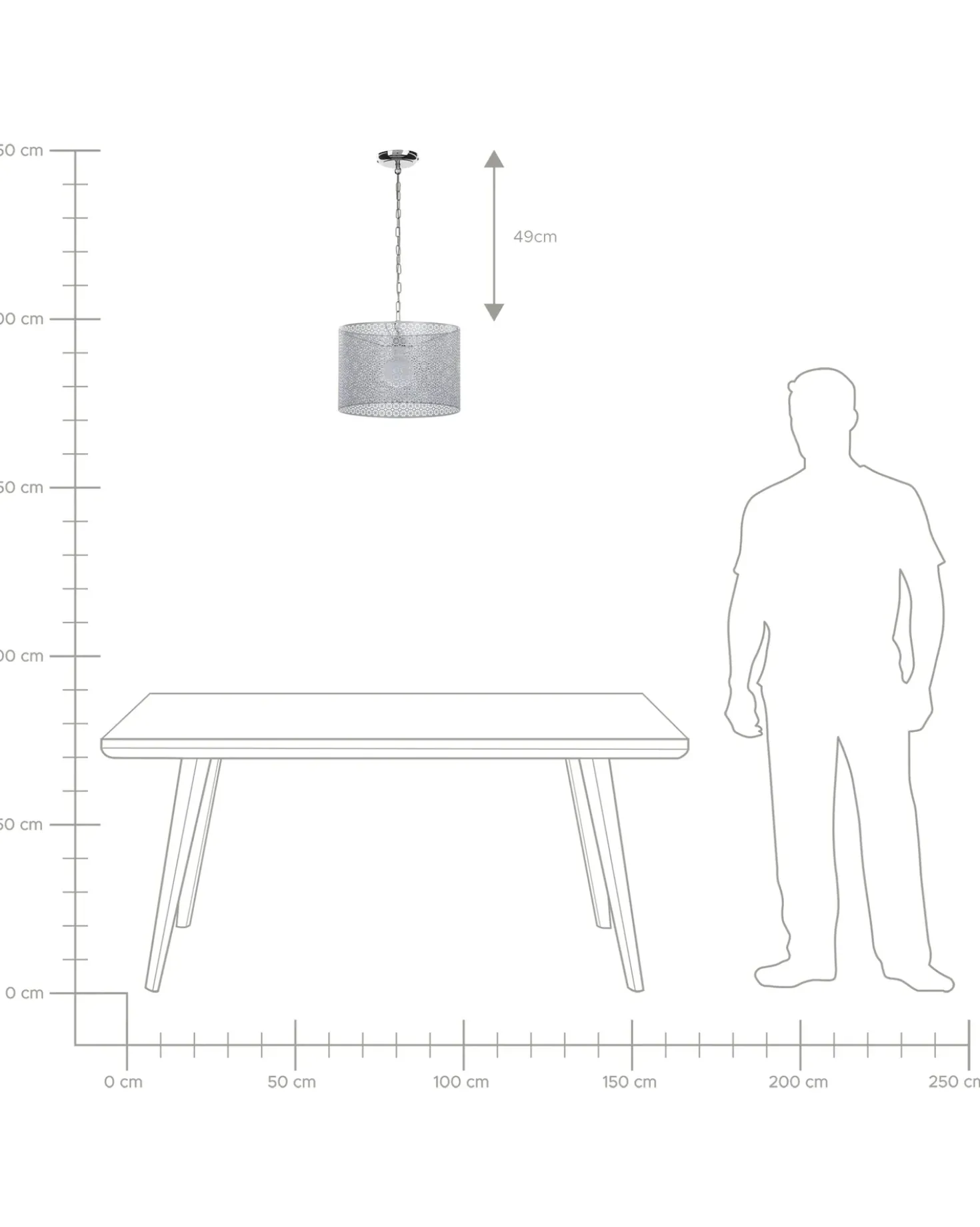 Lampadario MEZEN Metallo Grigio