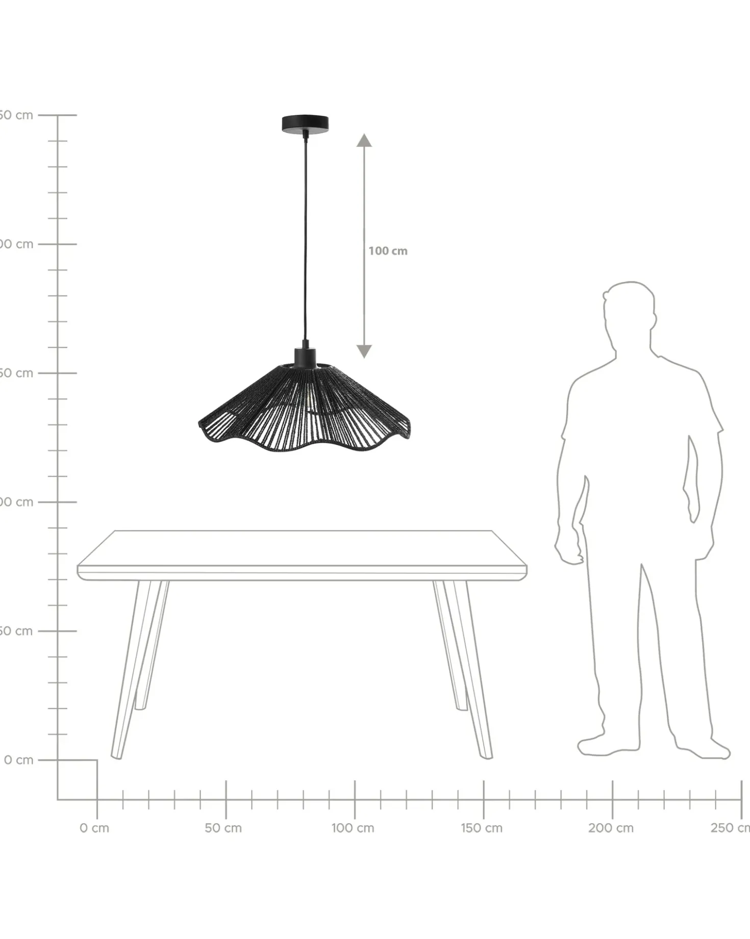 Lampadario MIGORI Carta Nero