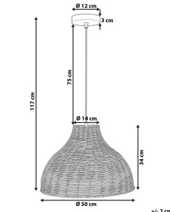 Lampadario MILLIAN Rattan Marrone chiaro