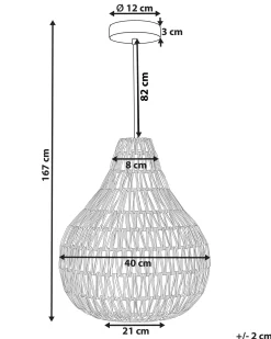 Lampadario MOLOPO Corda di carta Beige sabbia