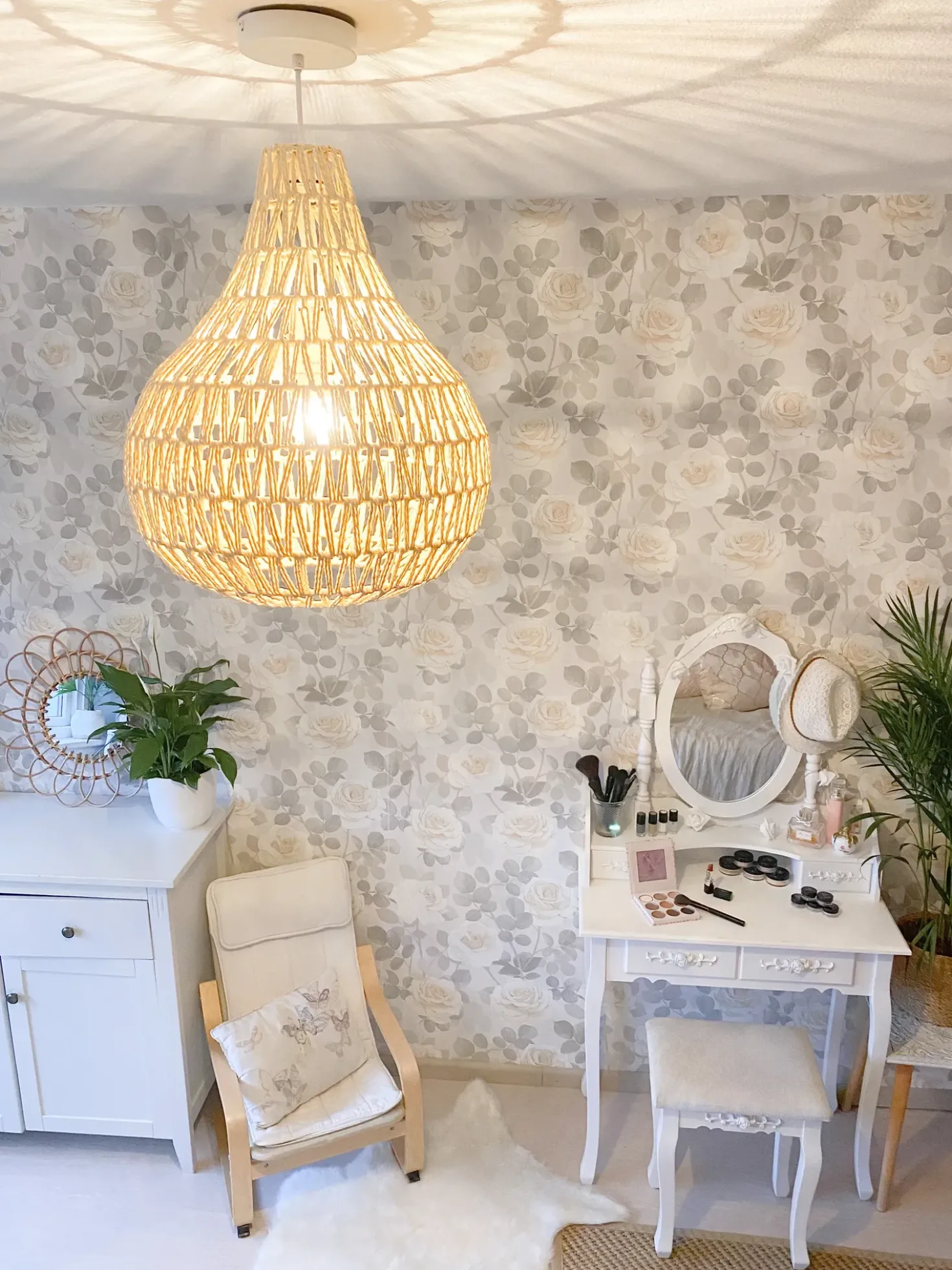 Lampadario MOLOPO Corda di carta Beige sabbia