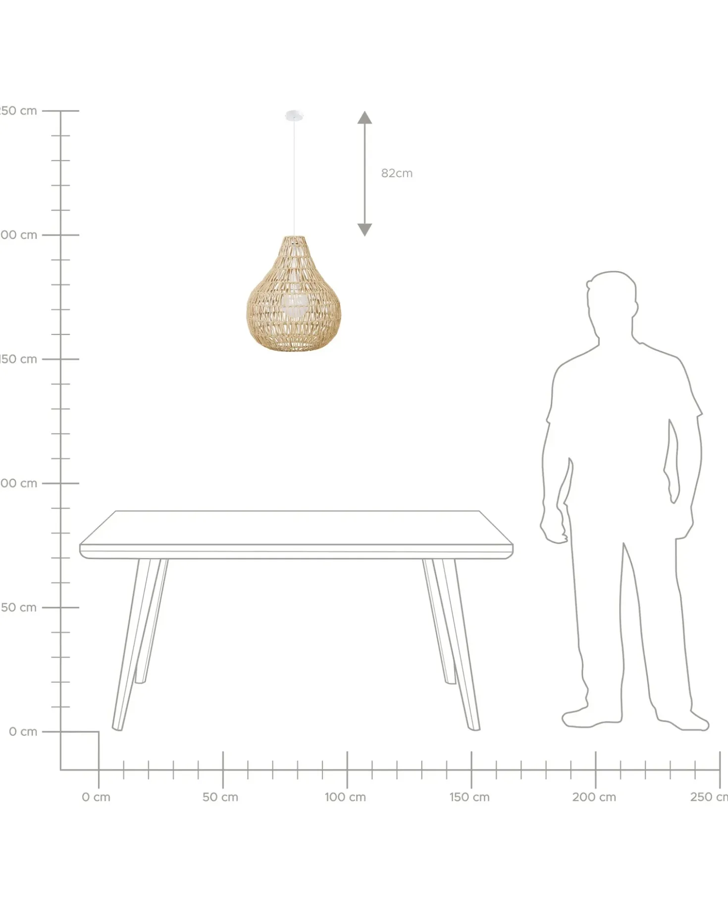 Lampadario MOLOPO Corda di carta Beige sabbia