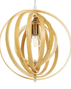 Lampadario MURRELL Legno di pioppo Marrone chiaro