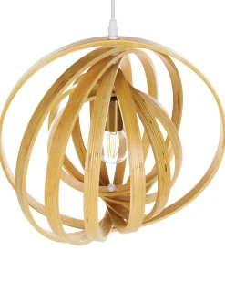 Lampadario MURRELL Legno di pioppo Marrone chiaro