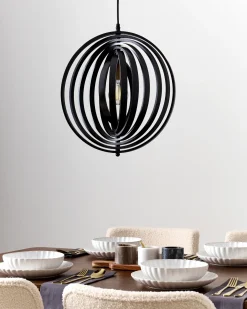Lampadario MURRELL Legno di pioppo Nero