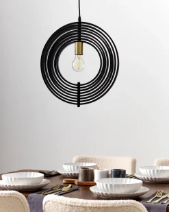 Lampadario MURRELL Legno di pioppo Nero