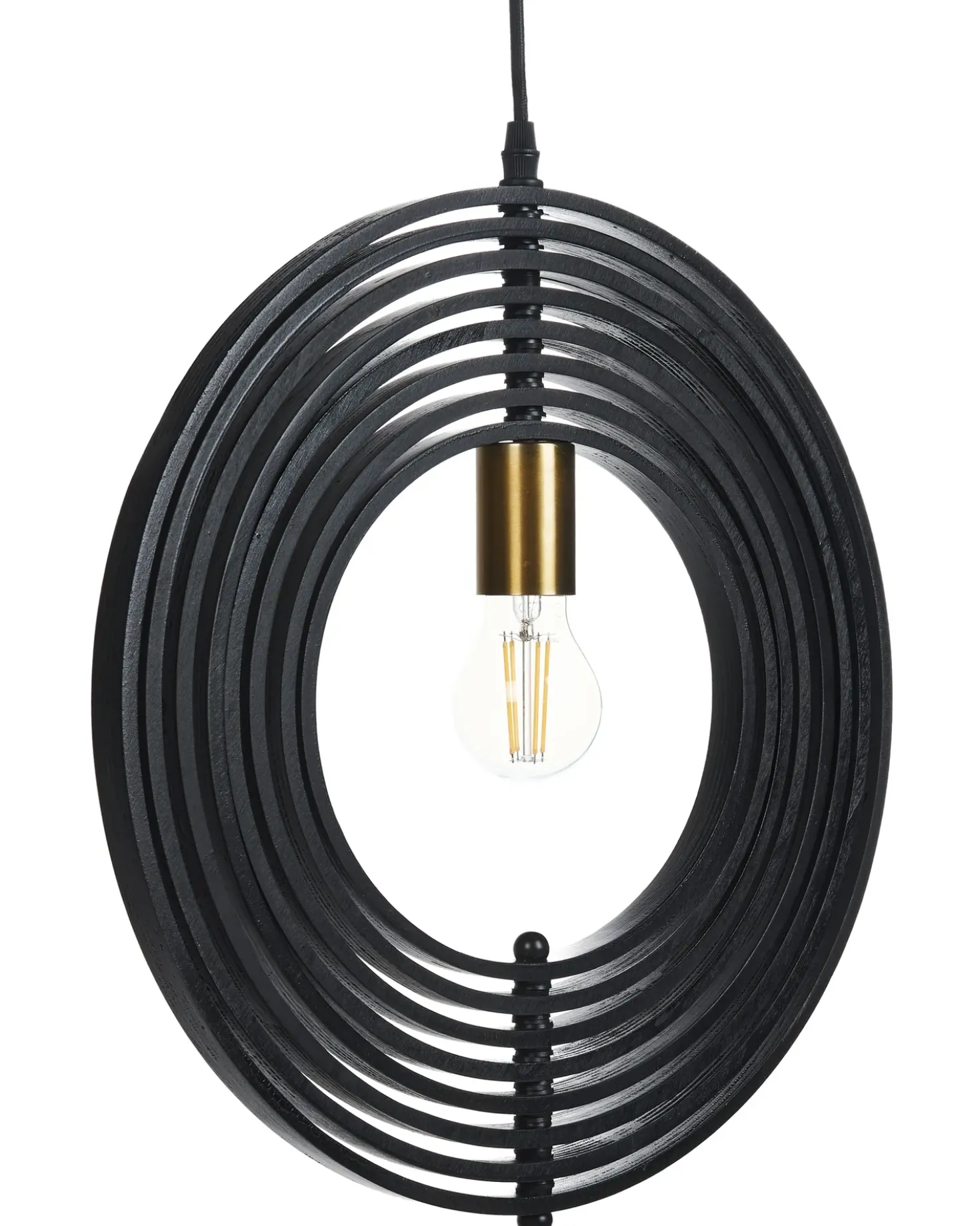 Lampadario MURRELL Legno di pioppo Nero