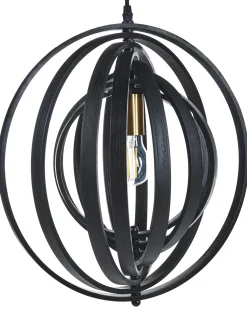 Lampadario MURRELL Legno di pioppo Nero