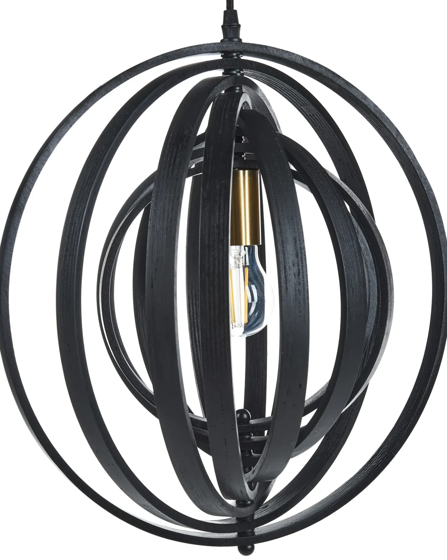 Lampadario MURRELL Legno di pioppo Nero