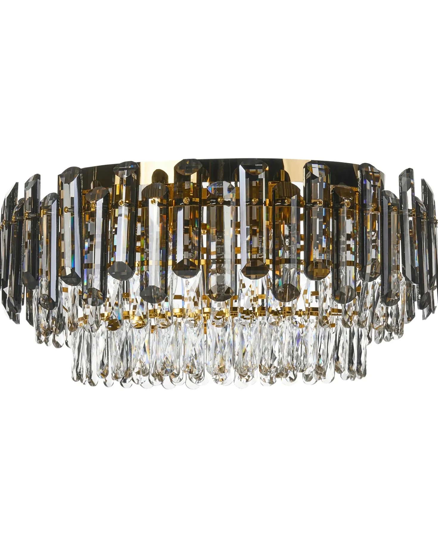 Lampadario NERI Cristallo Argento