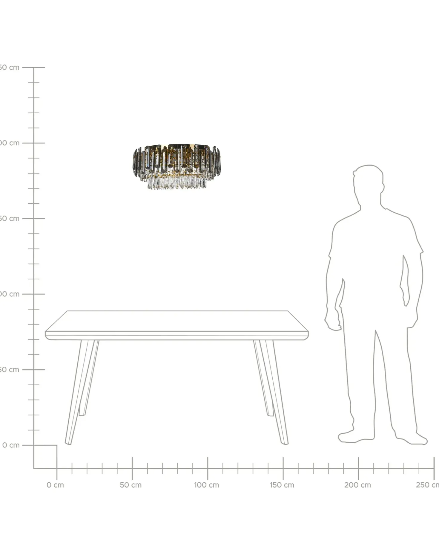 Lampadario NERI Cristallo Argento