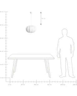 Lampadario OKER Tessuto Bianco