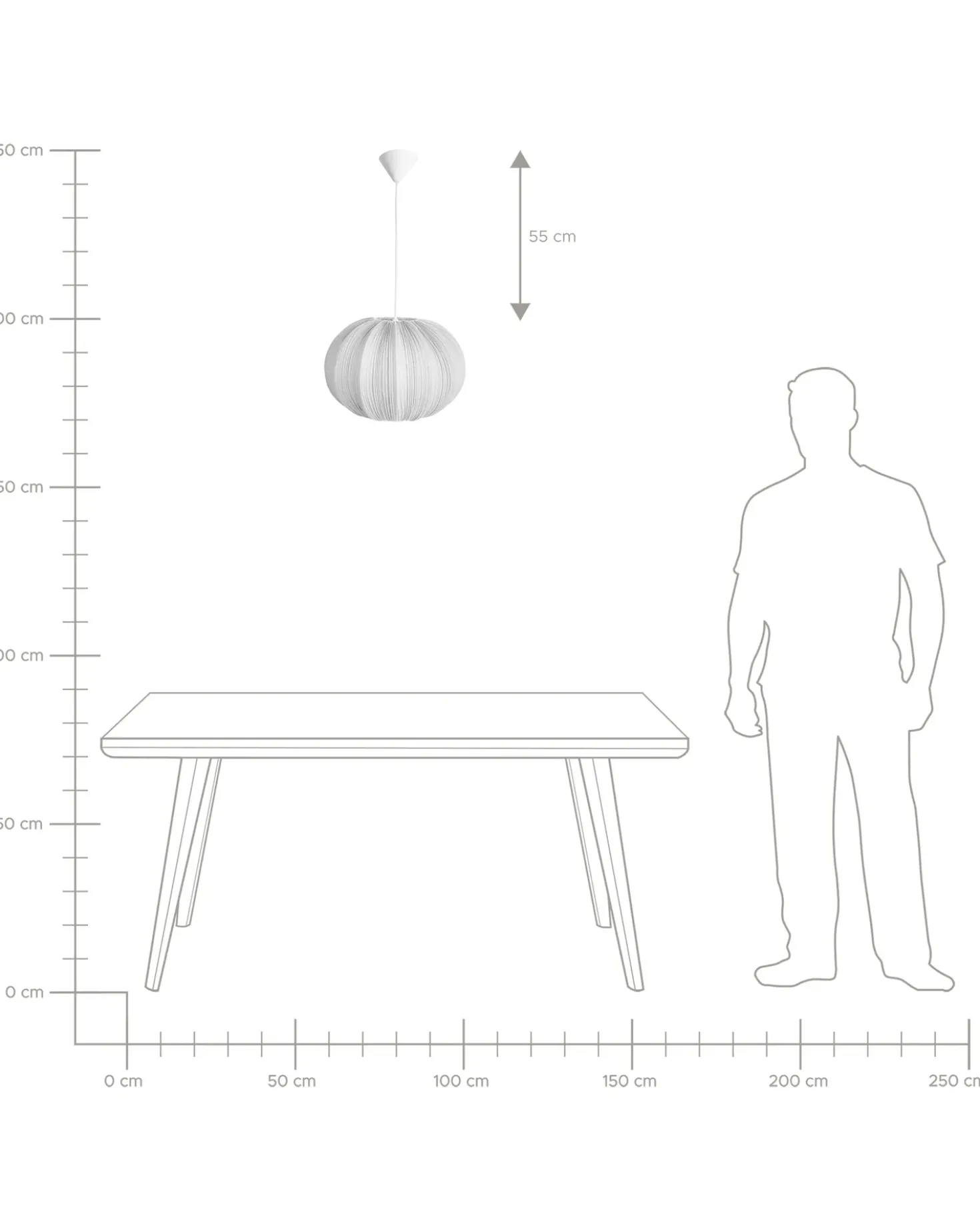 Lampadario OKER Tessuto Grigio