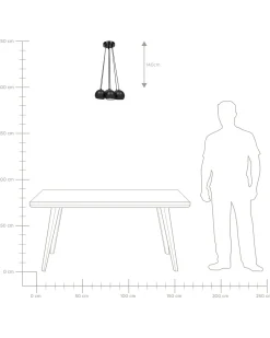 Lampadario OLZA Metallo Nero
