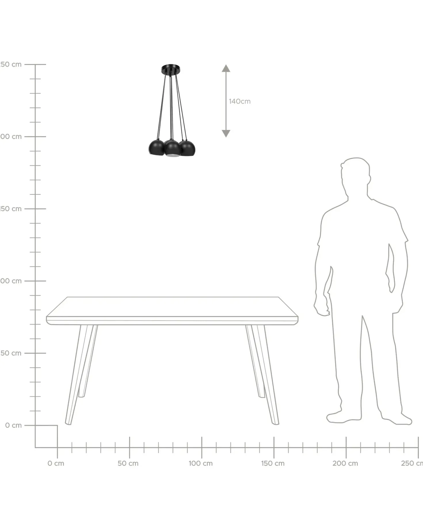 Lampadario OLZA Metallo Nero