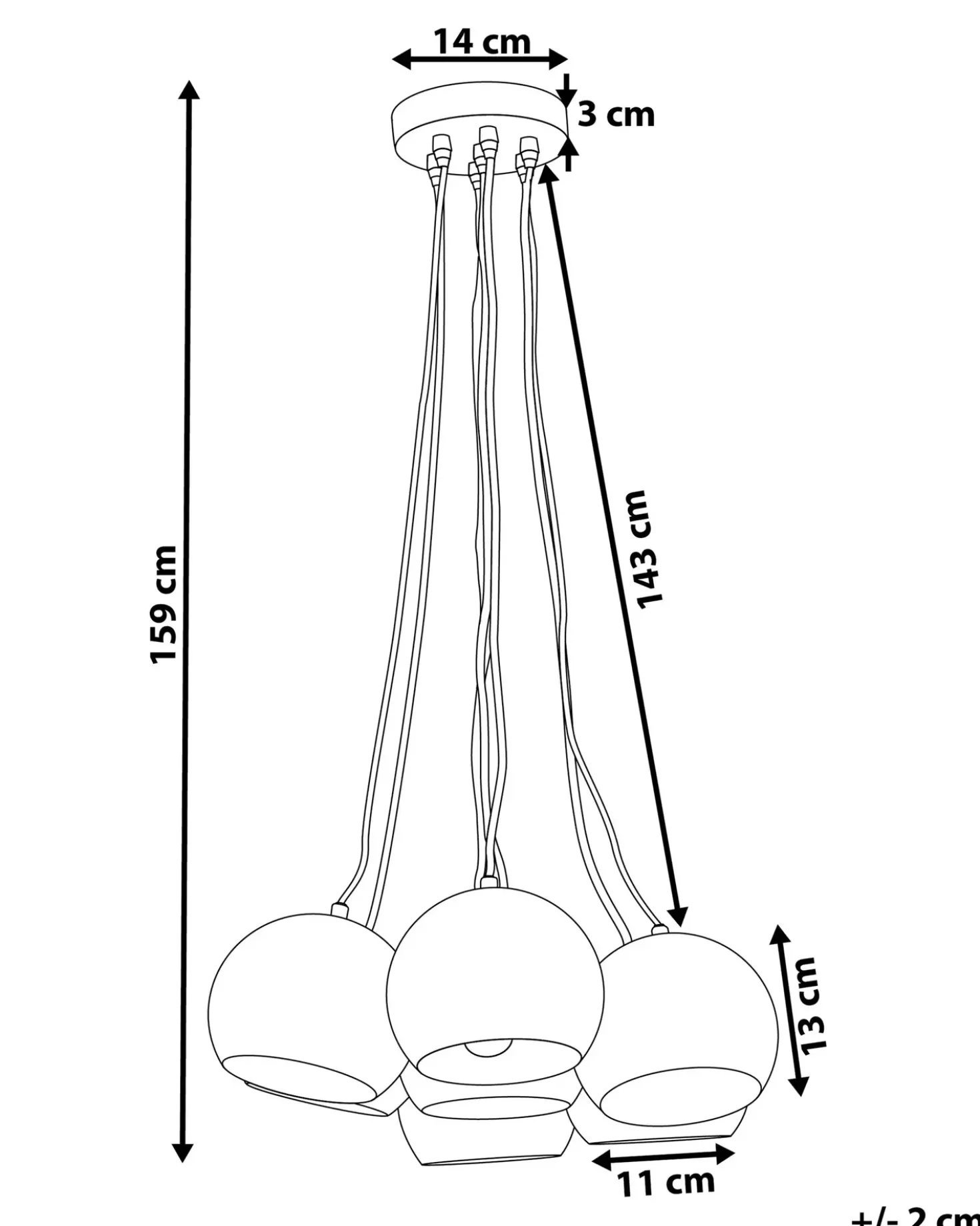 Lampadario OLZA Metallo Nero