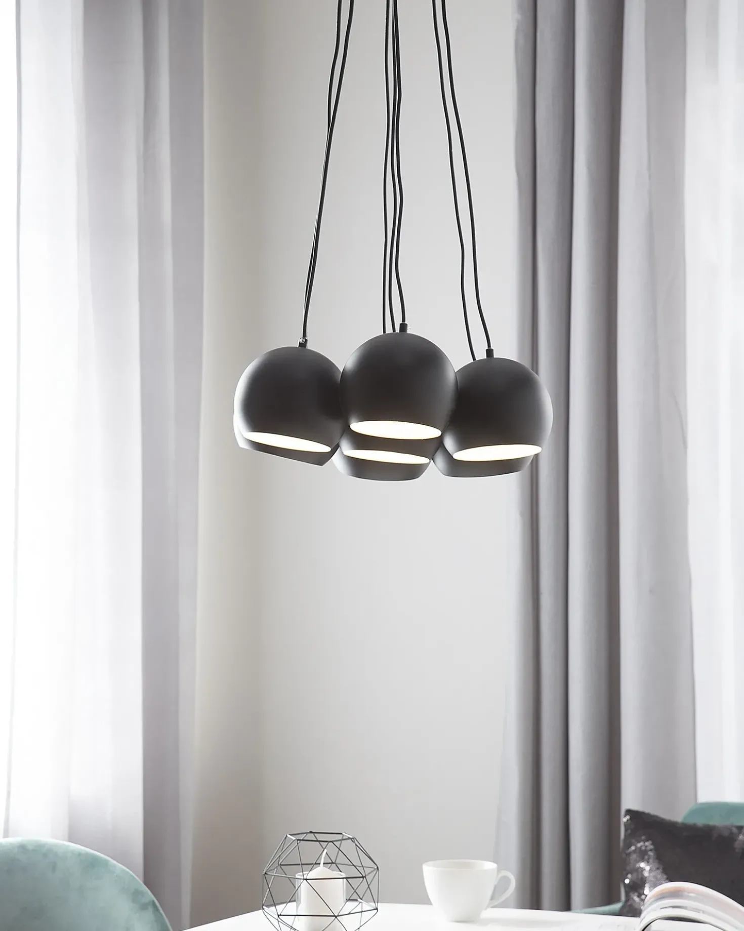Lampadario OLZA Metallo Nero