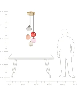 Lampadario PABELLON Vetro Rosso