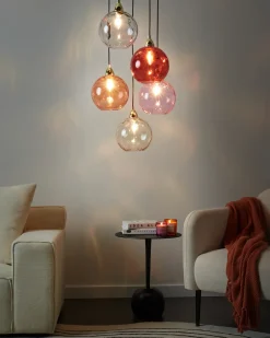 Lampadario PABELLON Vetro Rosso
