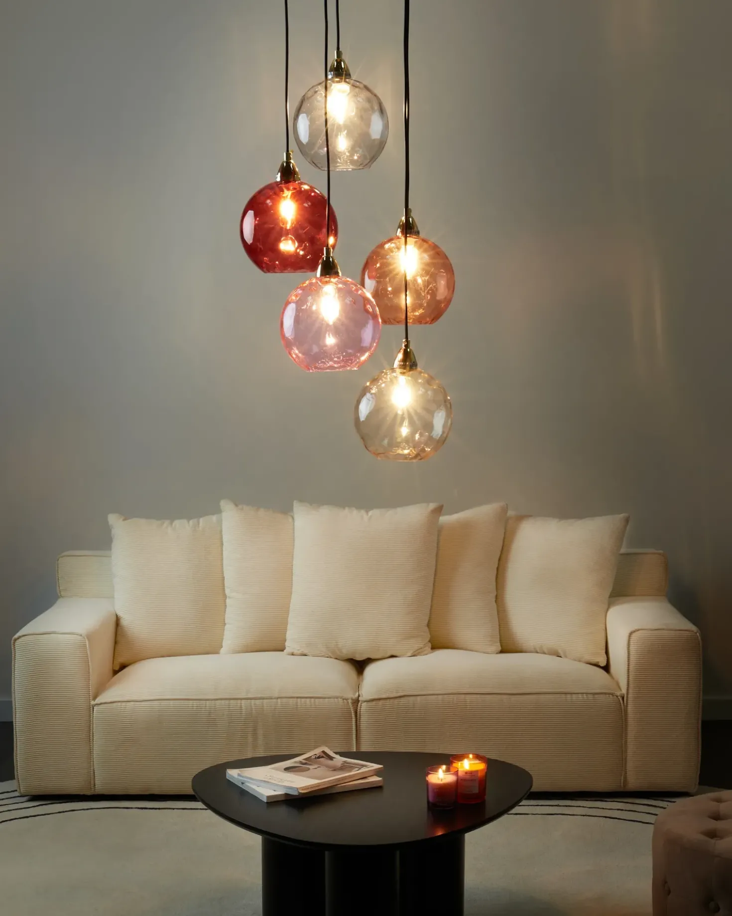 Lampadario PABELLON Vetro Rosso