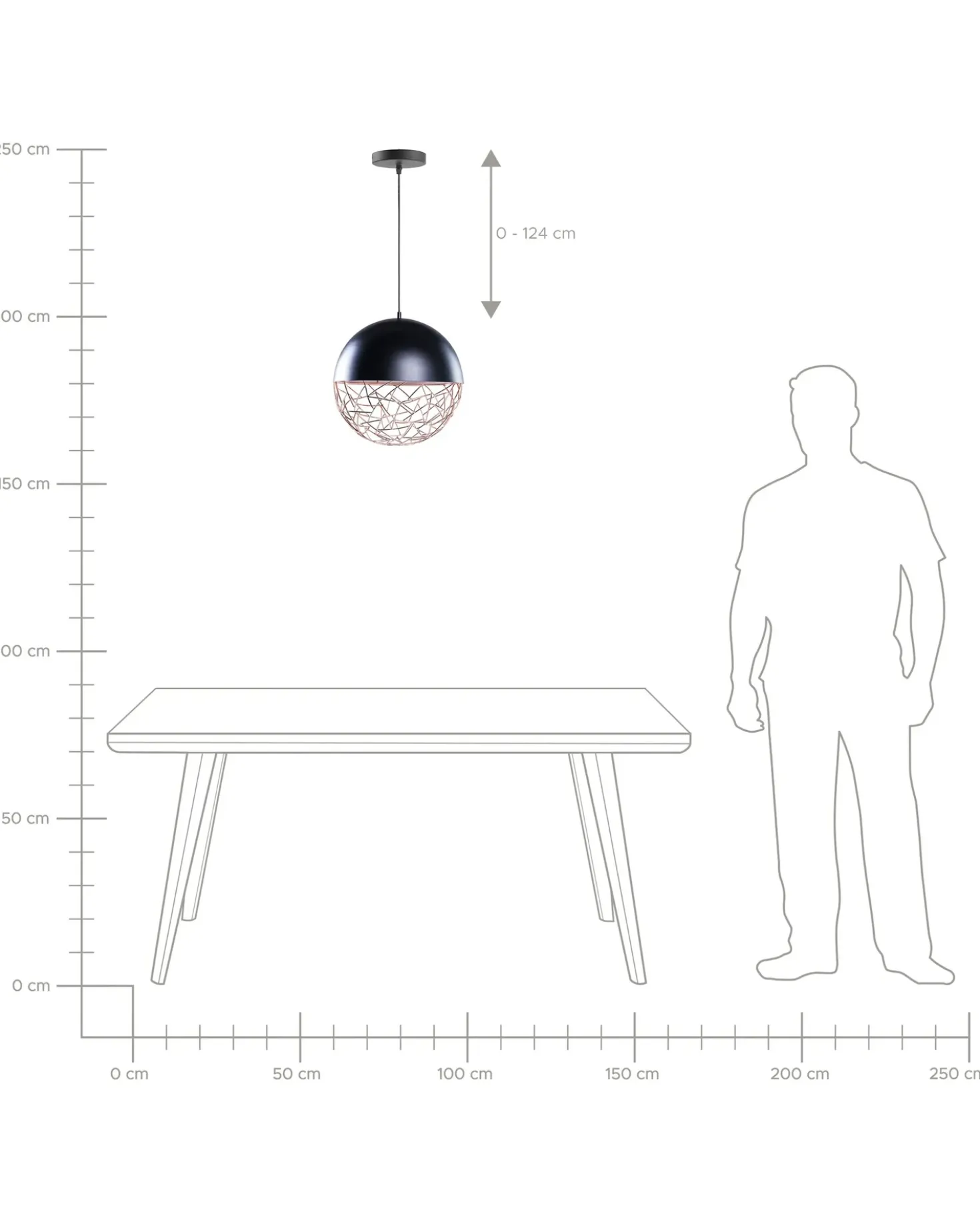 Lampadario PADMA Metallo Nero