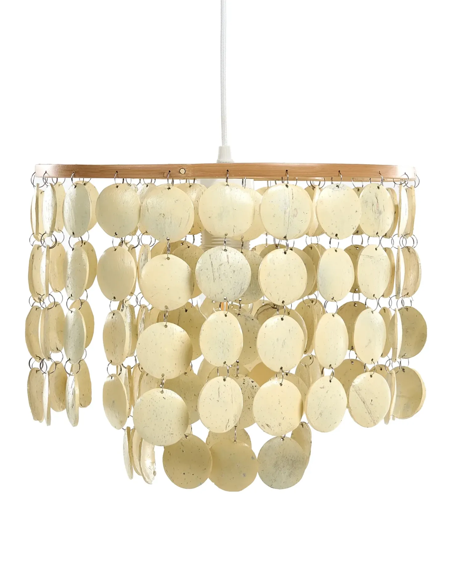 Lampadario PARANGI Guscio di cocco Beige chiaro