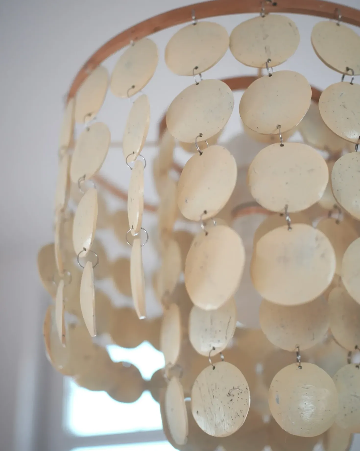 Lampadario PARANGI Guscio di cocco Beige chiaro