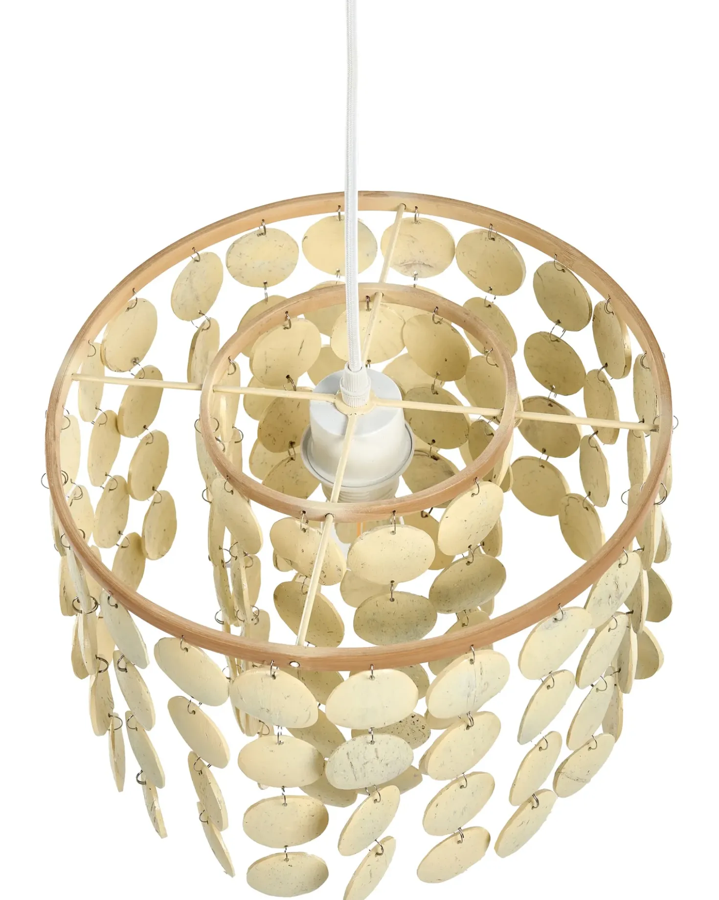 Lampadario PARANGI Guscio di cocco Beige chiaro