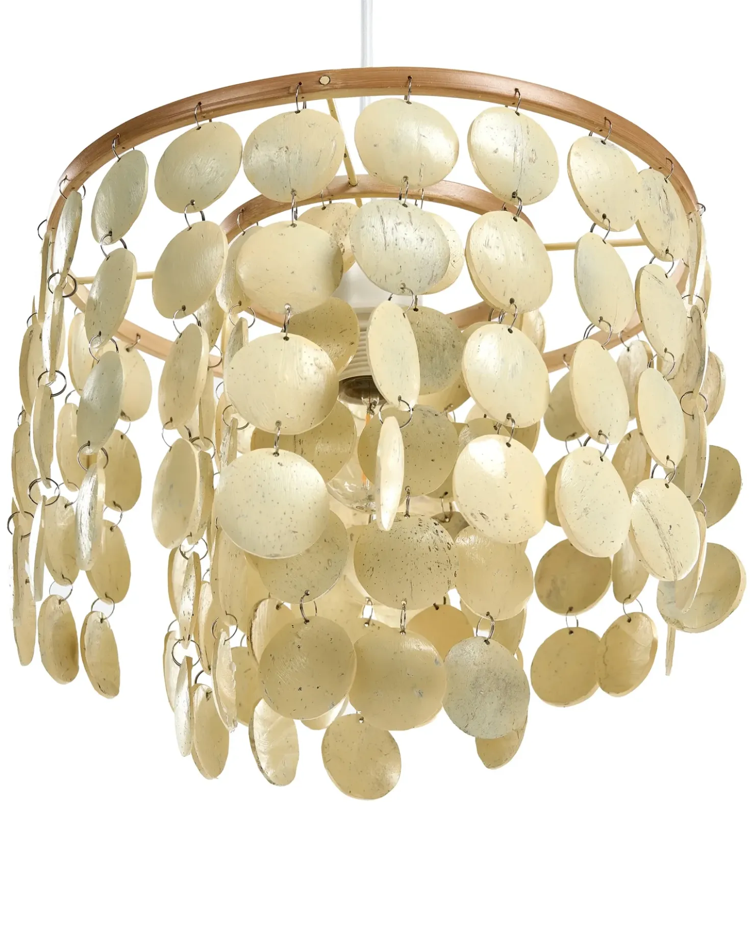 Lampadario PARANGI Guscio di cocco Beige chiaro