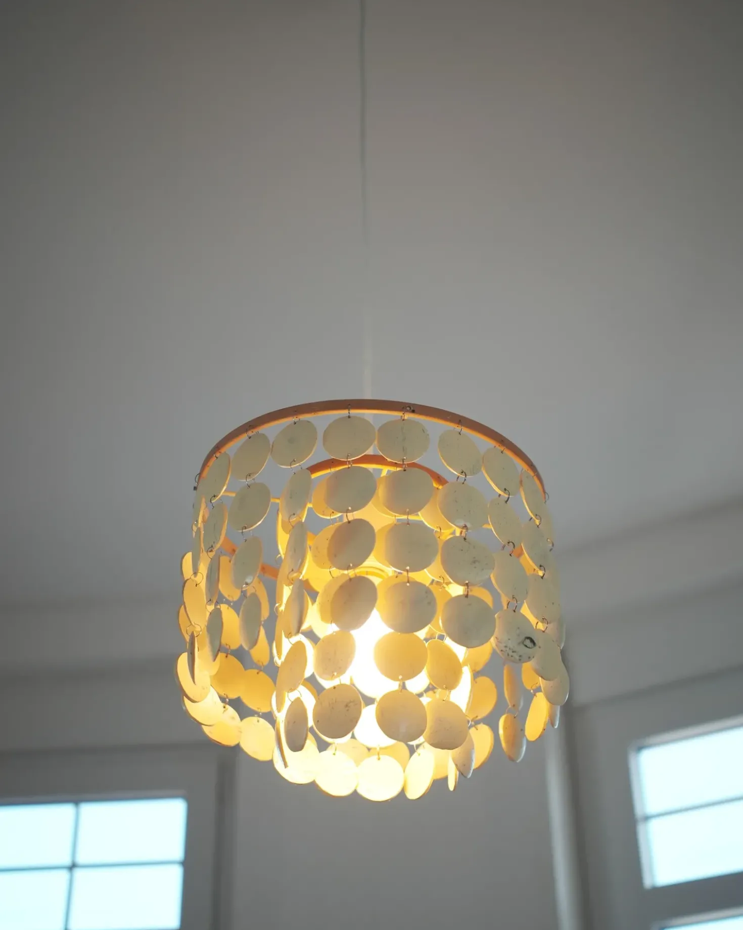 Lampadario PARANGI Guscio di cocco Beige chiaro