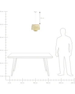 Lampadario PARANGI Guscio di cocco Beige chiaro