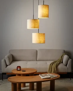 Lampadario PARGUAZA Lino Beige chiaro