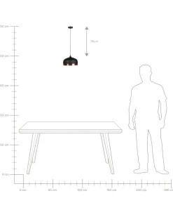 Lampadario PARINA Metallo Nero