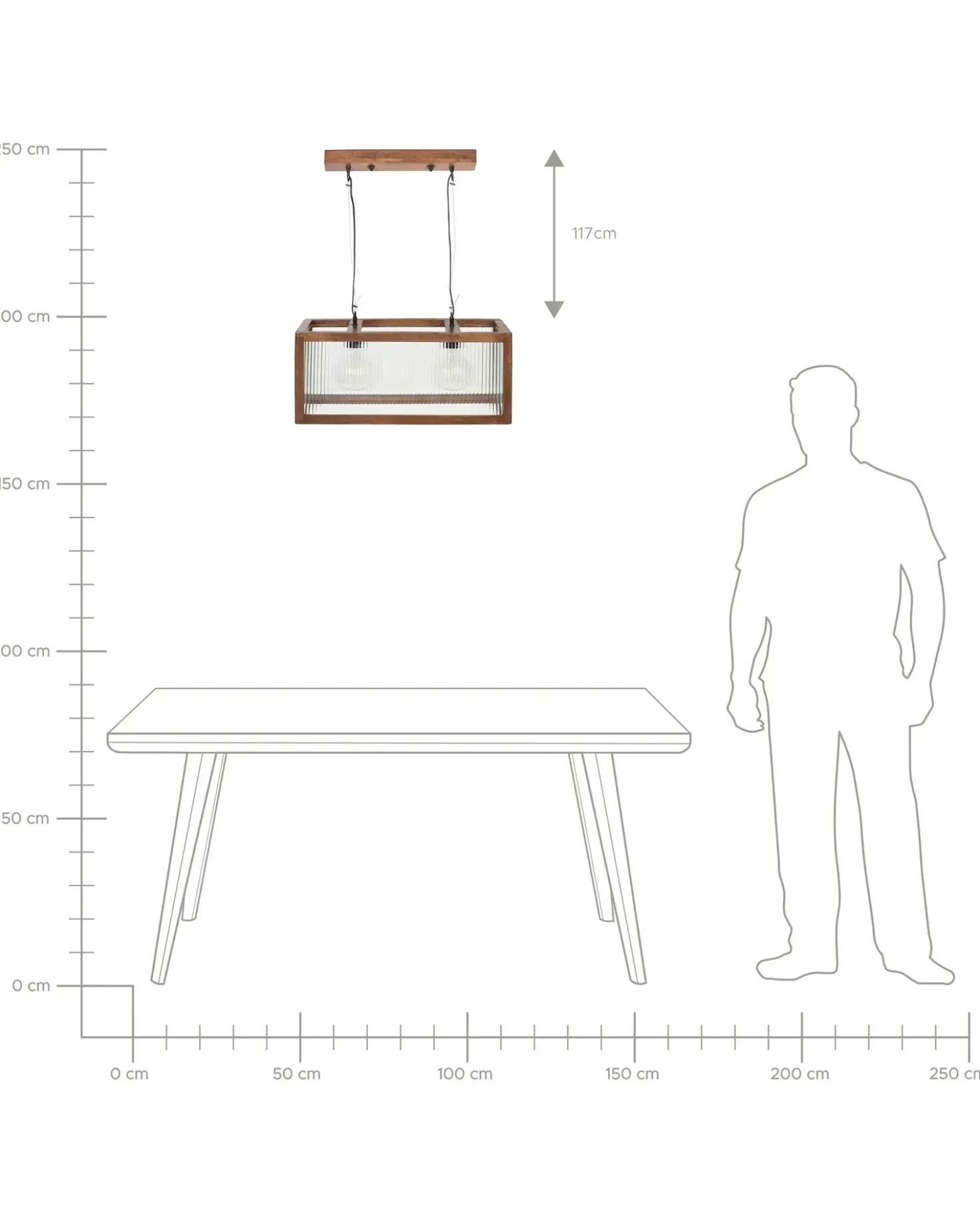 Lampadario PENNA Legno di mango Marrone