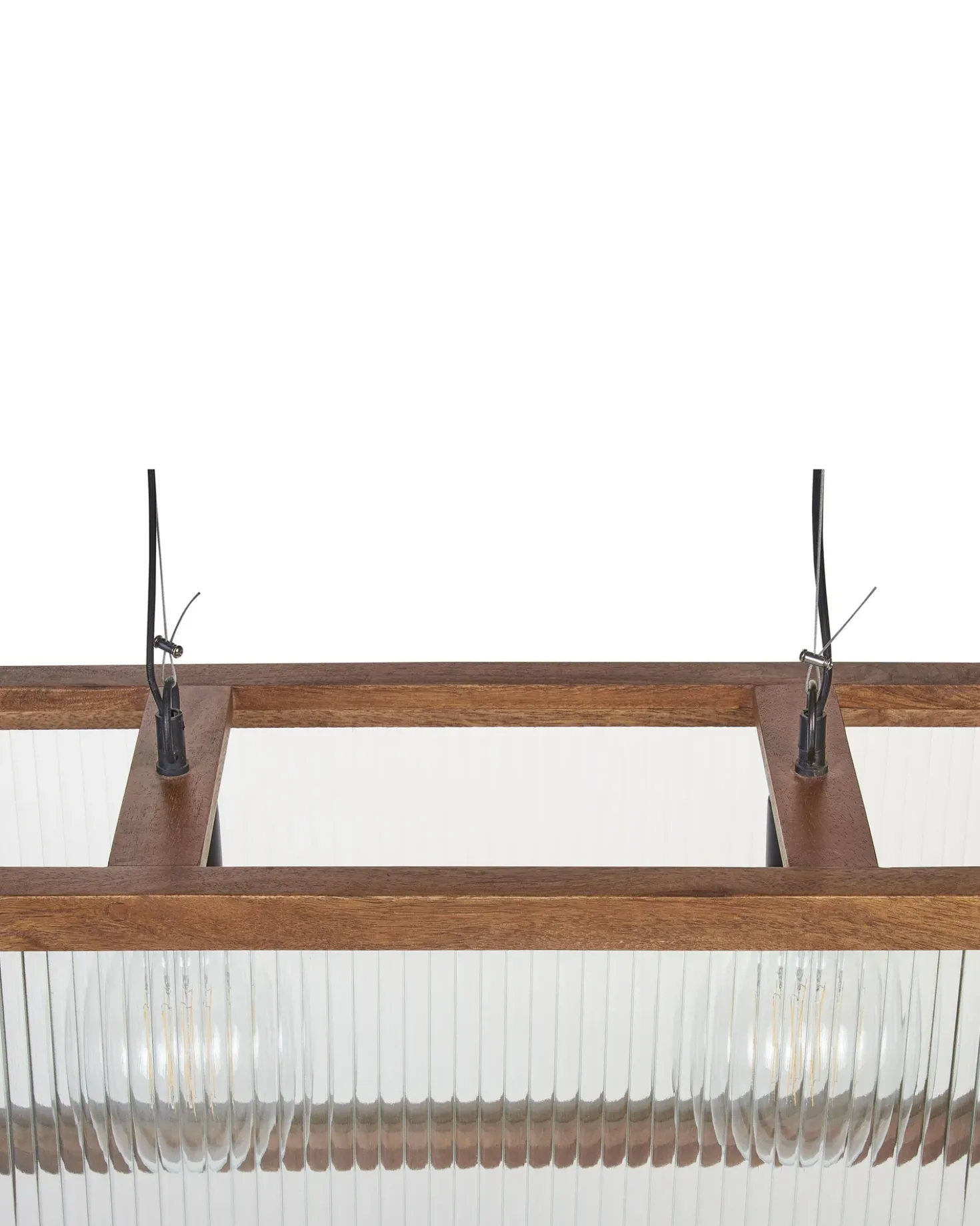 Lampadario PENNA Legno di mango Marrone