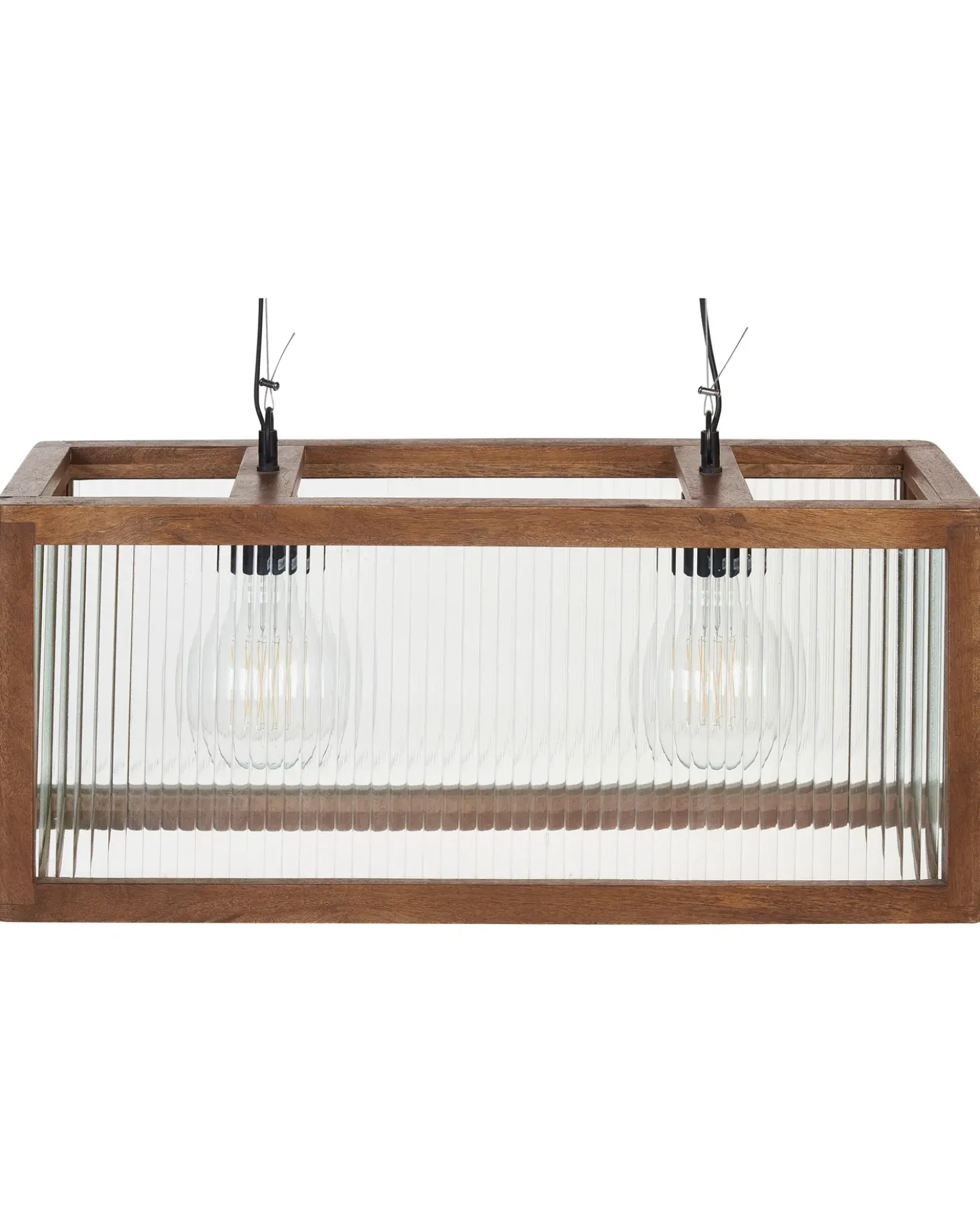 Lampadario PENNA Legno di mango Marrone