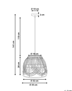 Lampadario POSTRERO Rattan Naturale