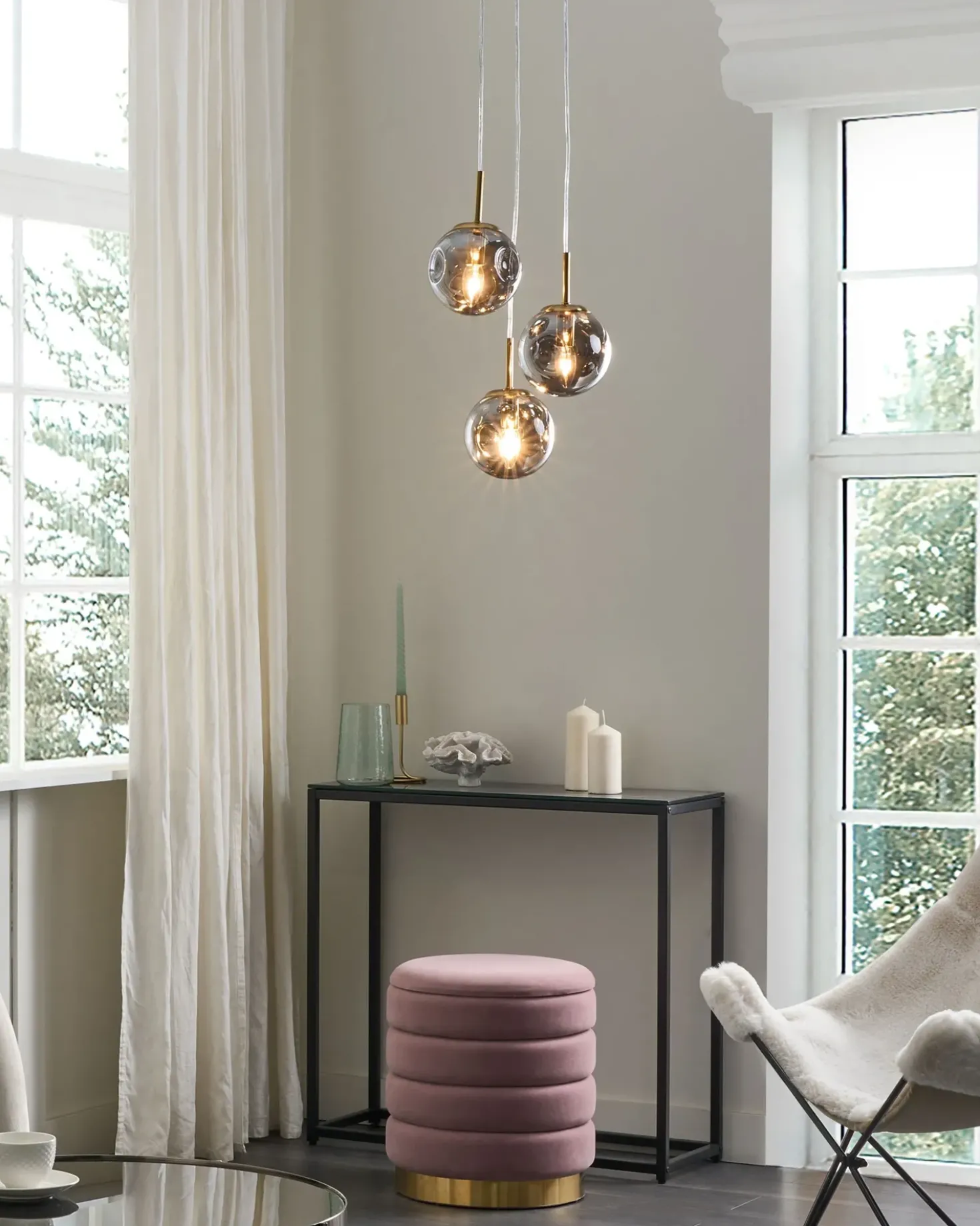 Lampadario RALFES Vetro Ottone