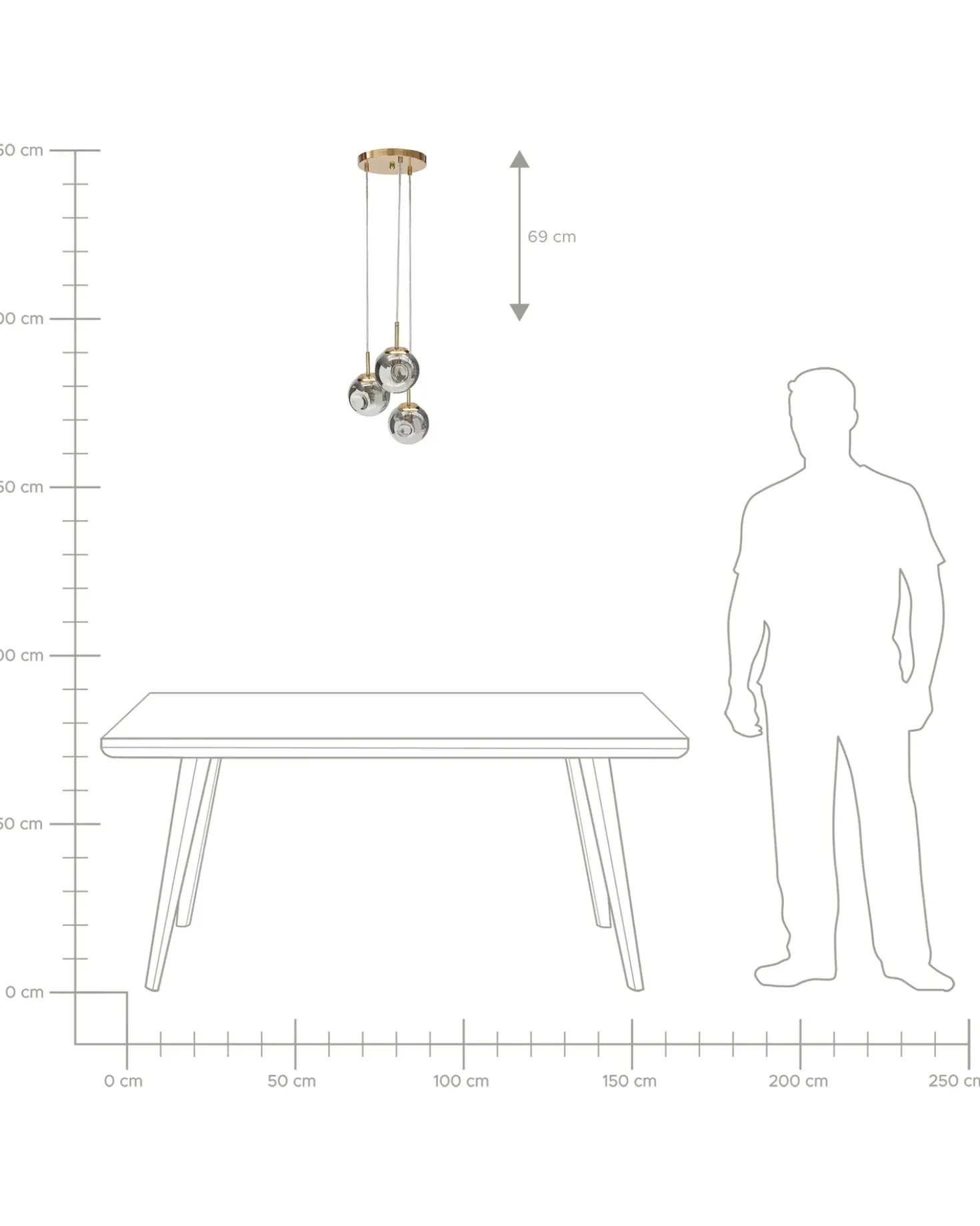 Lampadario RALFES Vetro Ottone