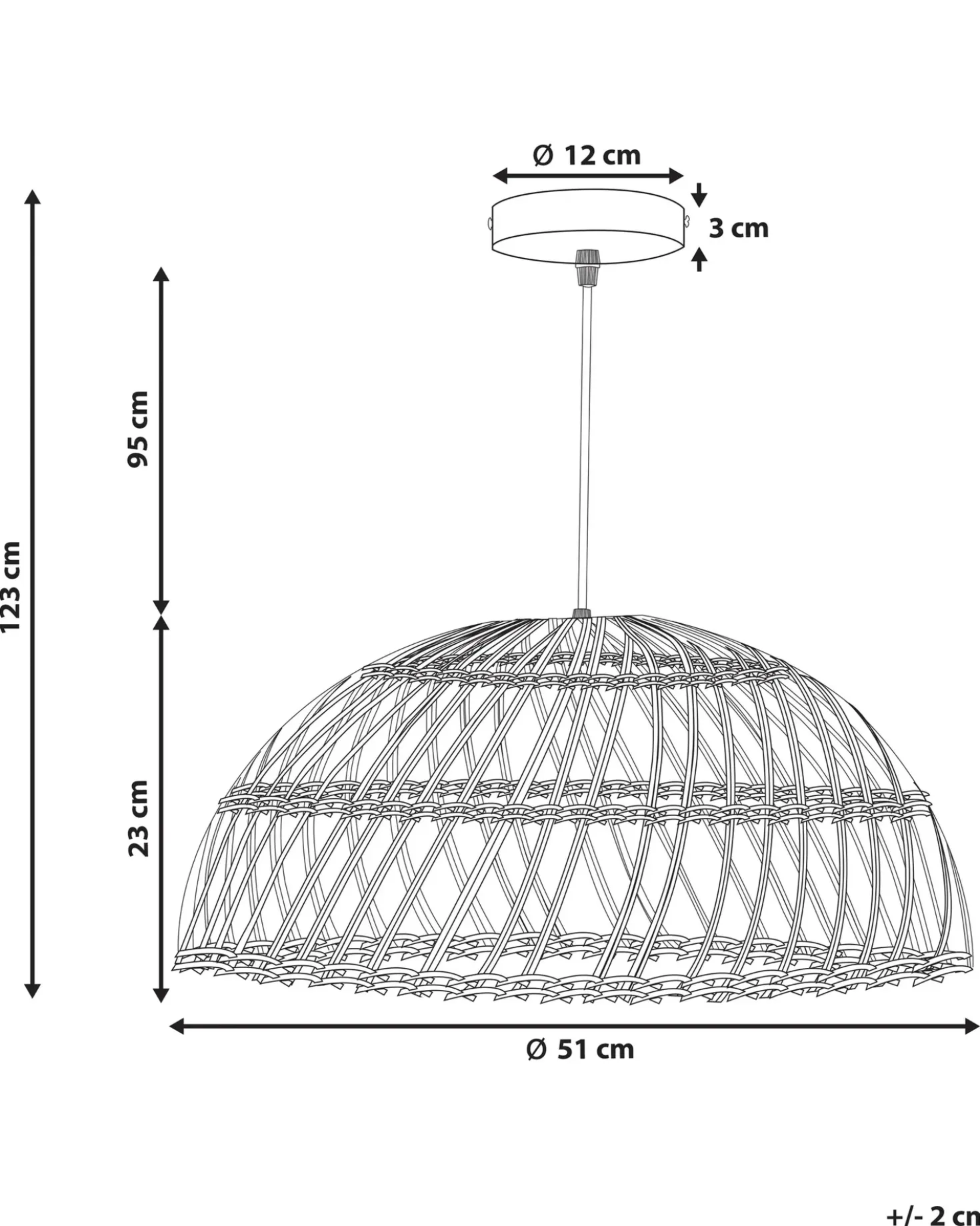 Lampadario RAVINE Rattan Naturale
