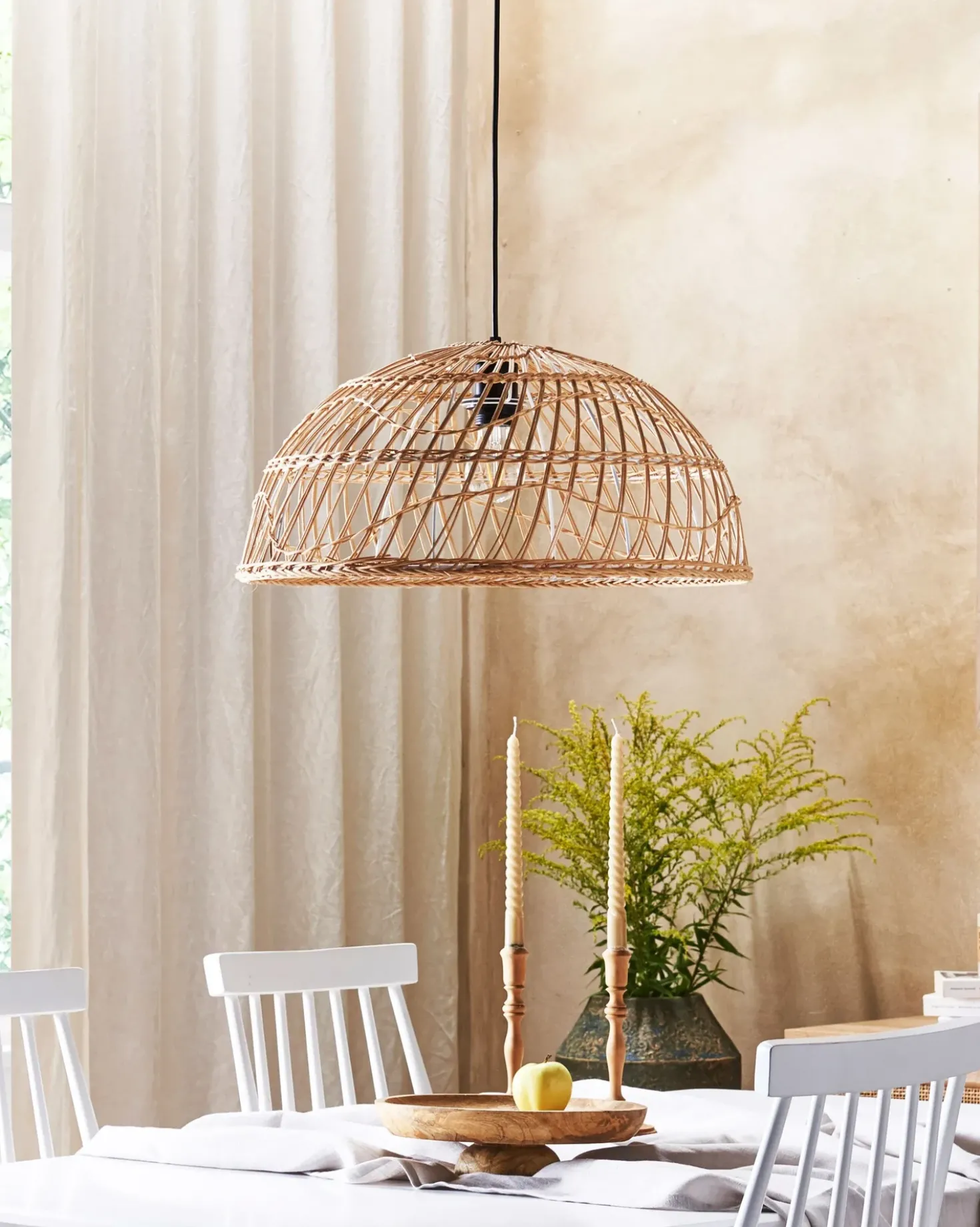 Lampadario RAVINE Rattan Naturale